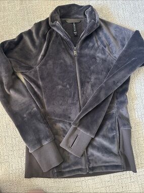 Athleta Cozy Full-Zip Fleece Jacket in Charcoal